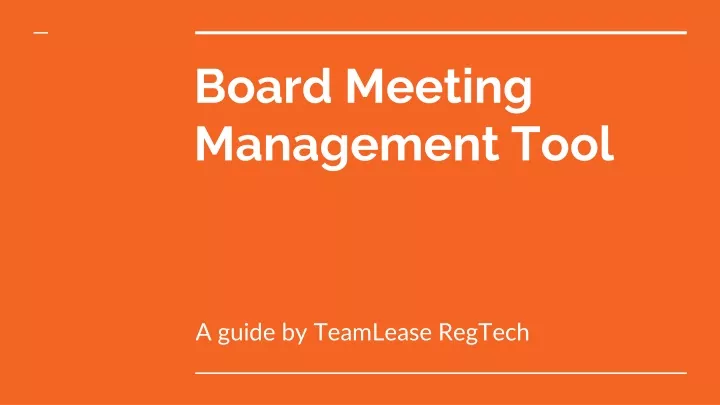 board meeting management tool