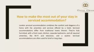 How to make the most out of your stay in serviced accommodation?