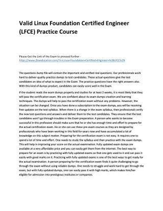 valid linux foundation certified engineer lfce