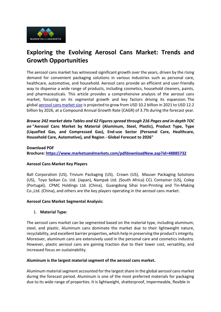 exploring the evolving aerosol cans market trends