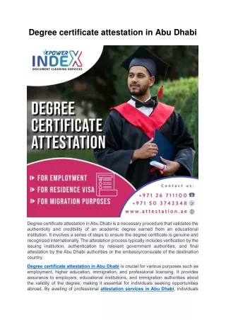 Degree certificate attestation in Abu Dhabi