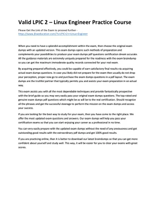 valid lpic 2 linux engineer practice course