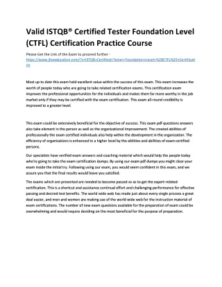 valid istqb certified tester foundation level