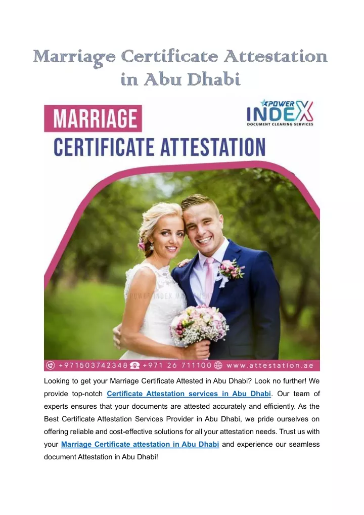 looking to get your marriage certificate attested