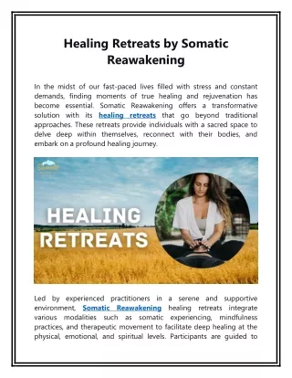 Healing Retreats by Somatic Reawakening