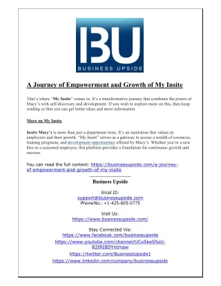 a journey of empowerment and growth of my insite
