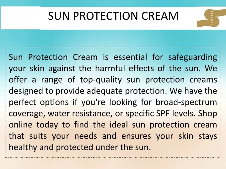 sun protection cream