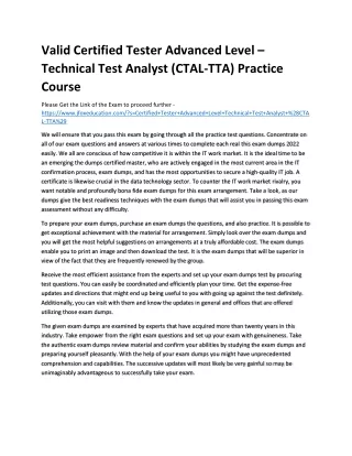 valid certified tester advanced level technical