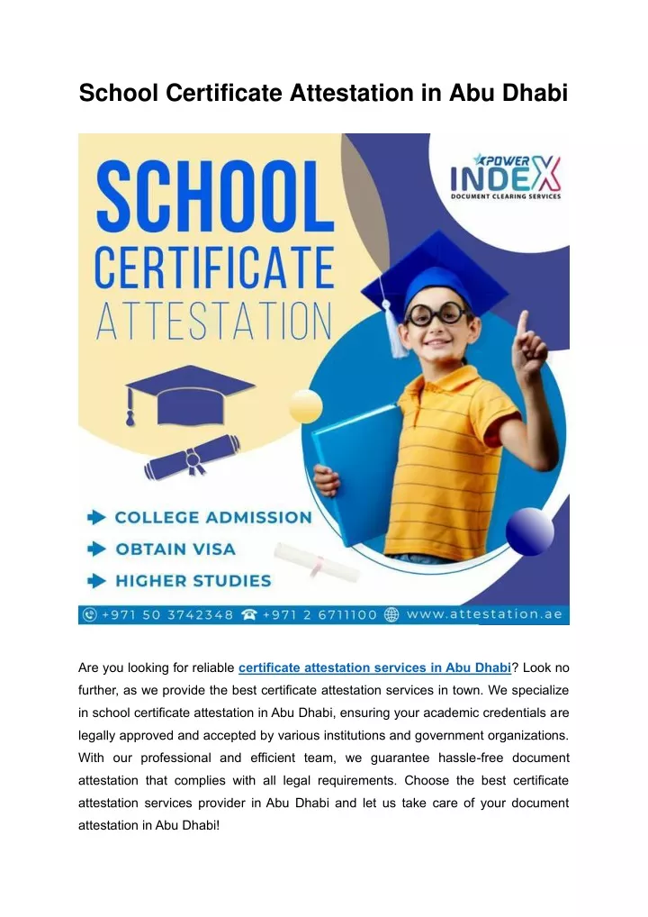 school certificate attestation in abu dhabi
