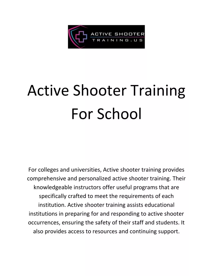 active shooter training for school