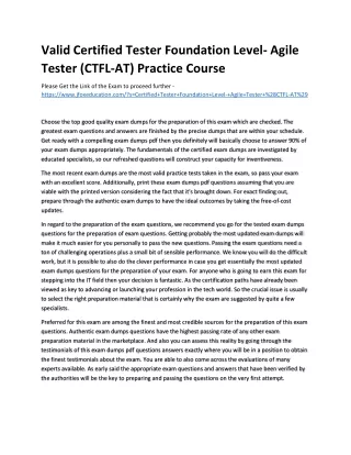 valid certified tester foundation level agile