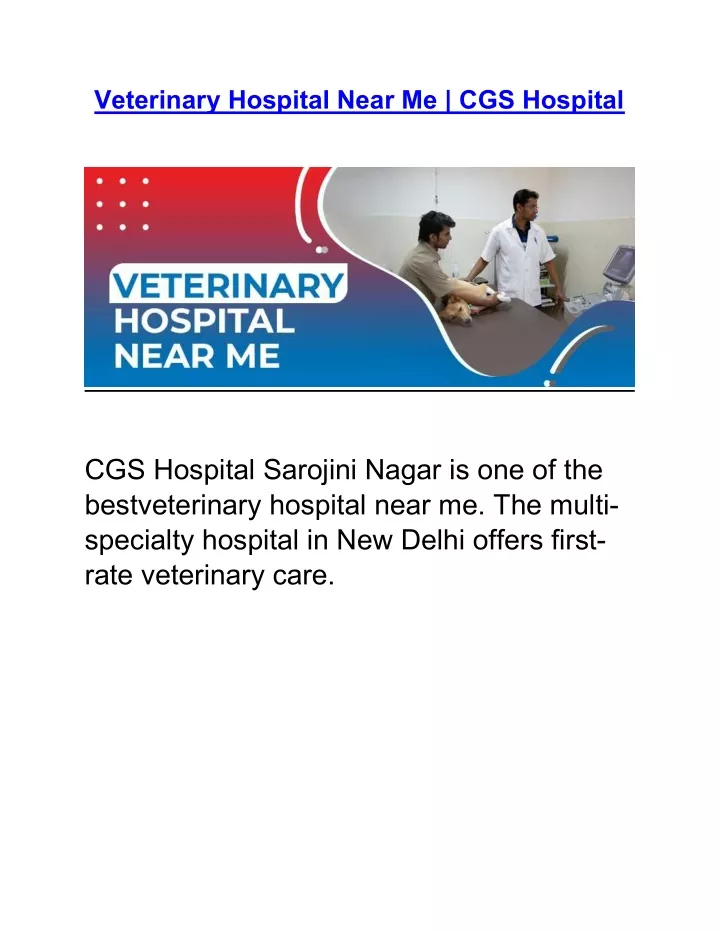 veterinary hospital near me cgs hospital