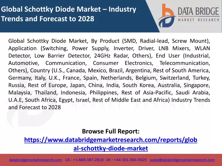 global schottky diode market industry trends