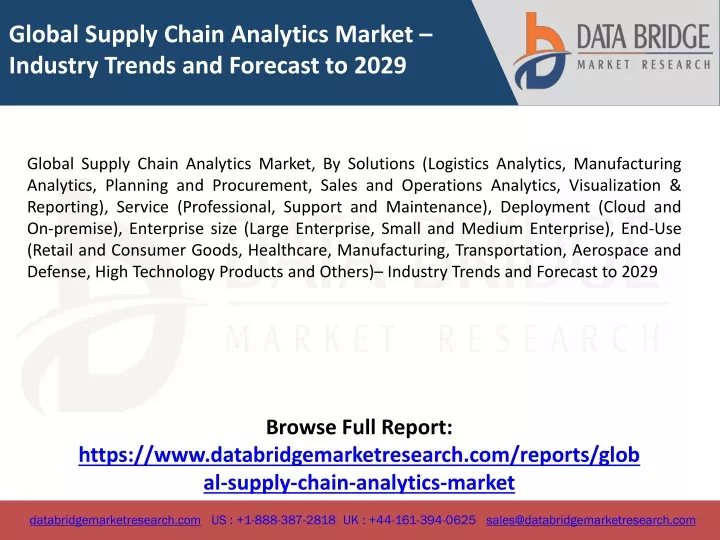 global supply chain analytics market industry