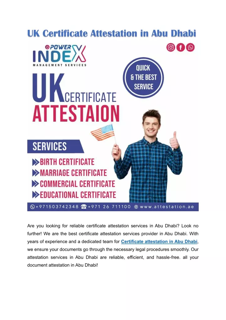 uk certificate attestation in abu dhabi