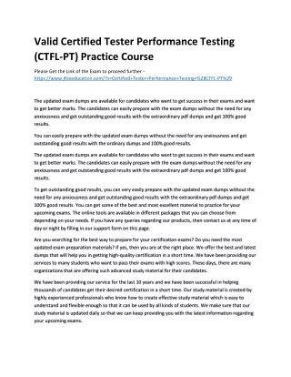valid certified tester performance testing ctfl