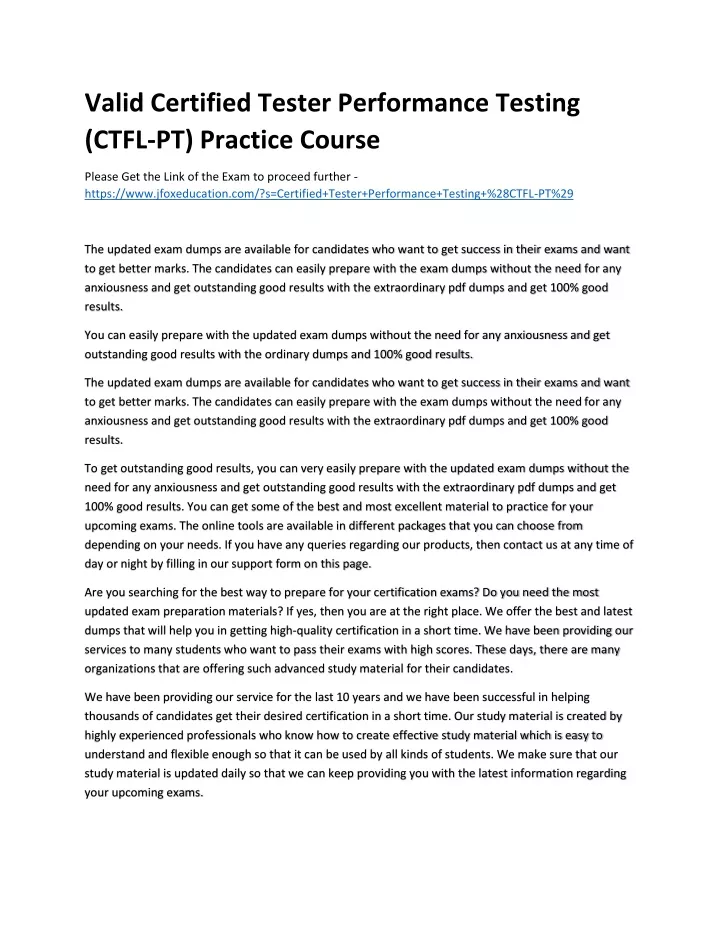 valid certified tester performance testing ctfl