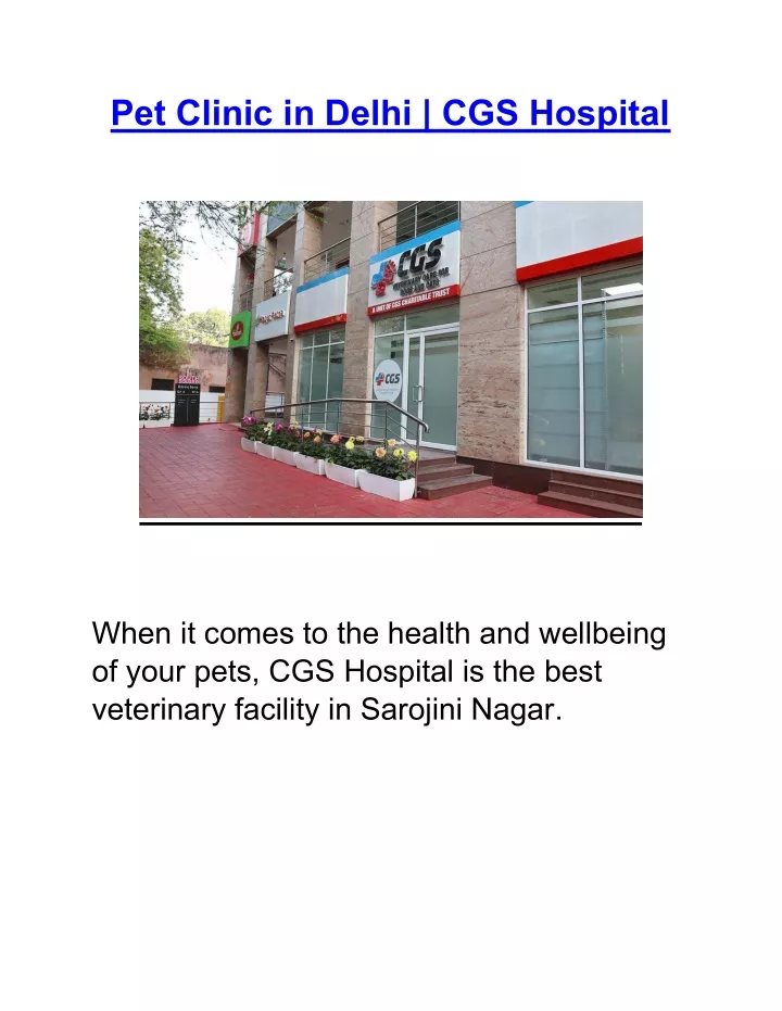 pet clinic in delhi cgs hospital