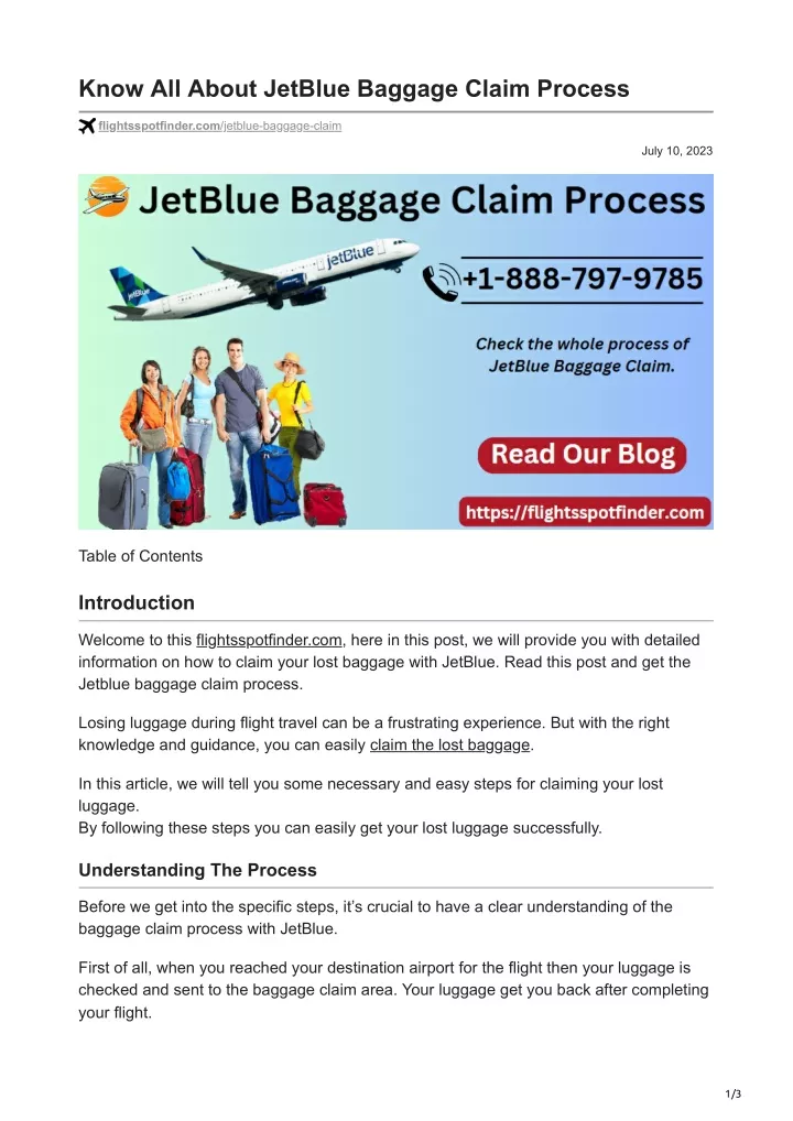 know all about jetblue baggage claim process