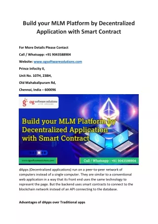 Build your MLM Platform by Decentralized Application with Smart Contract