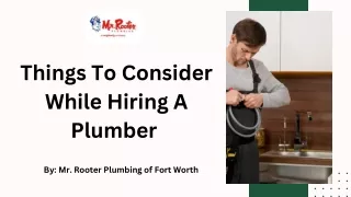 Things To Consider While Hiring A Plumber