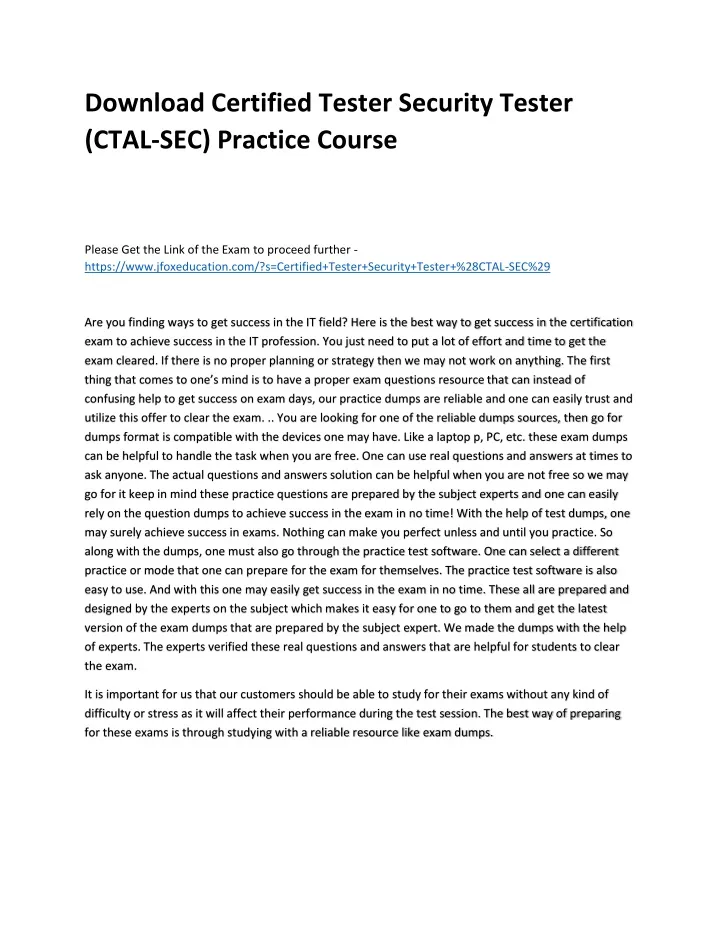 download certified tester security tester ctal