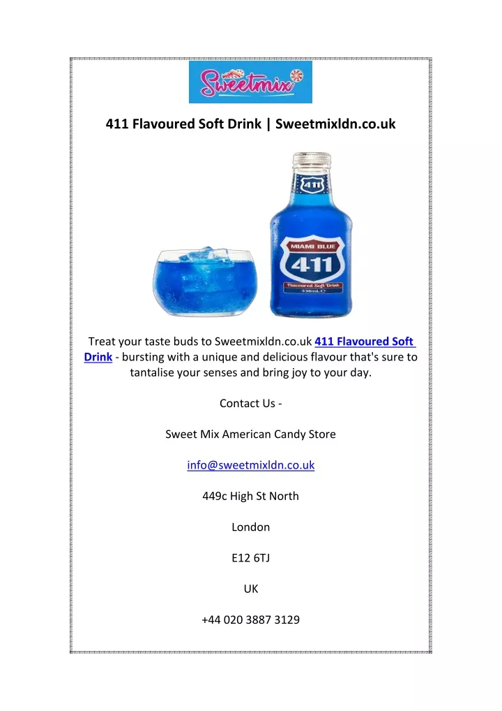 411 flavoured soft drink sweetmixldn co uk