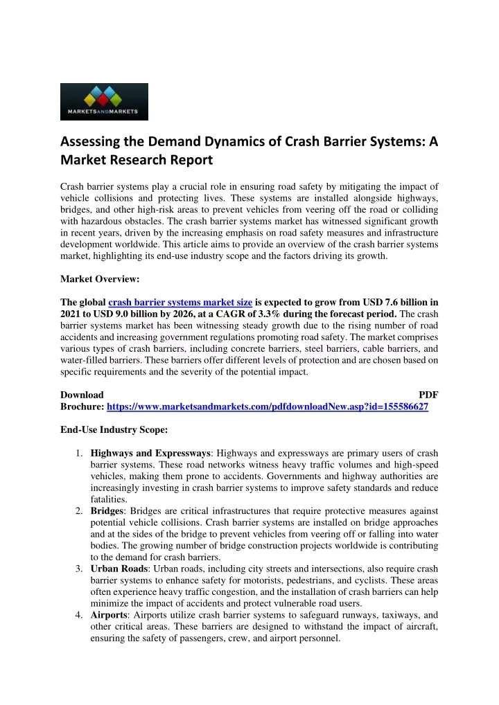 assessing the demand dynamics of crash barrier