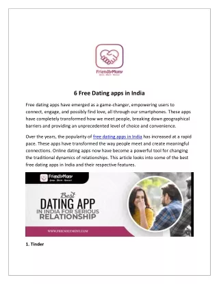 6 Free Dating apps in India