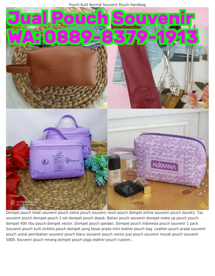 pouch kulit normal souvenir pouch handbag