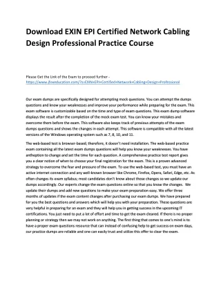 download exin epi certified network cabling