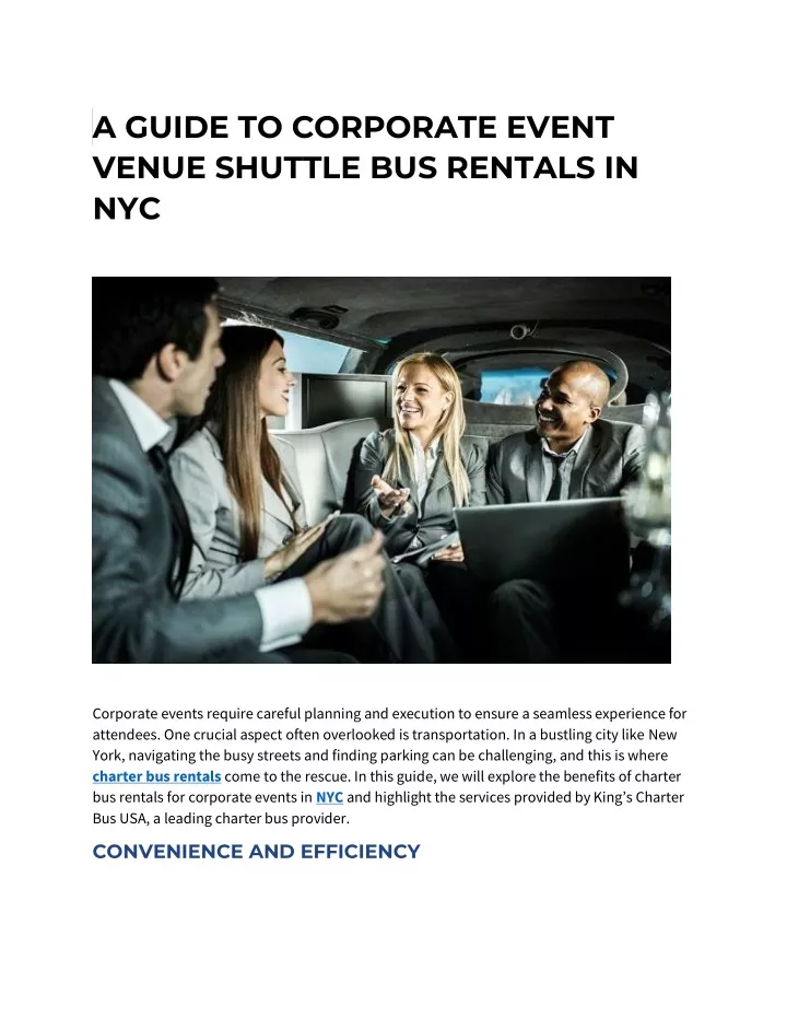 a guide to corporate event venue shuttle