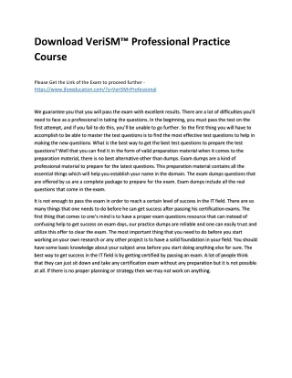 download verism professional practice course