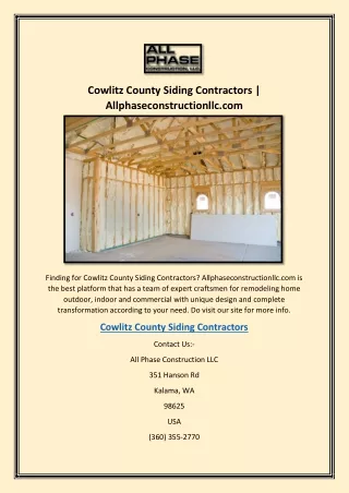 Cowlitz County Siding Contractors | Allphaseconstructionllc.com