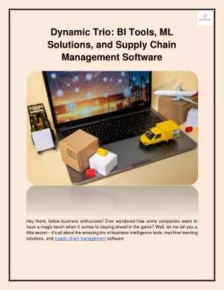 dynamic trio bi tools ml solutions and supply