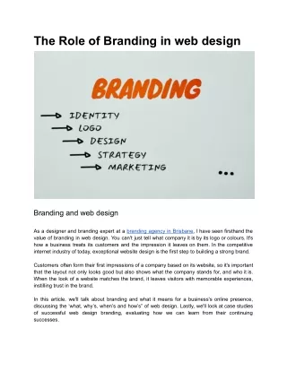 The Role of Branding in web design