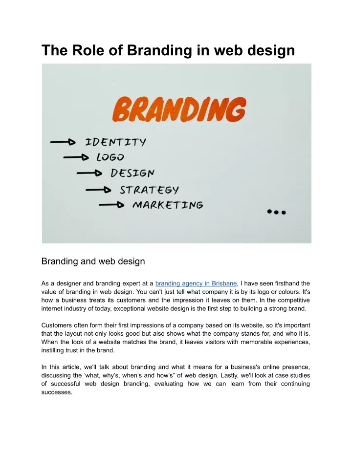 the role of branding in web design