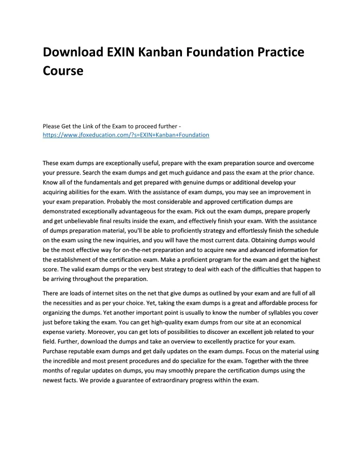 download exin kanban foundation practice course