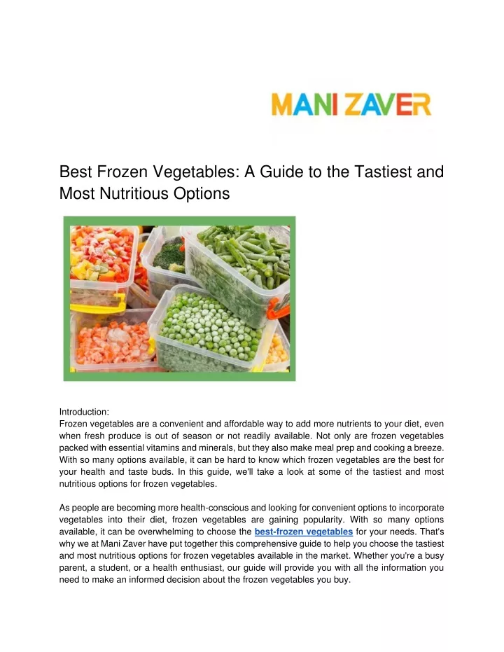 best frozen vegetables a guide to the tastiest