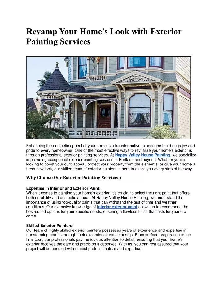 revamp your home s look with exterior painting