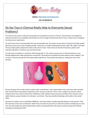 Sex Toys in Chennai | Online Sex Toys Store | Call:  91 9831491115