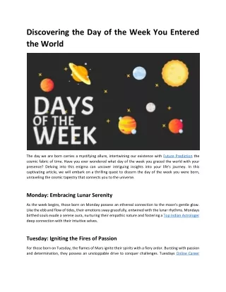 discovering the day of the week you entered