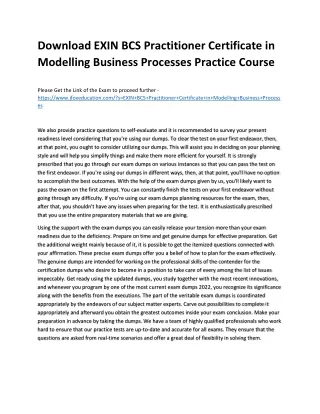download exin bcs practitioner certificate