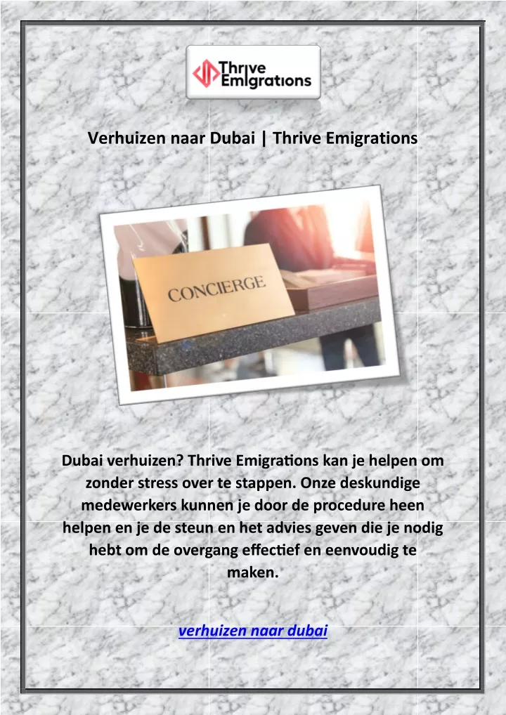 verhuizen naar dubai thrive emigrations