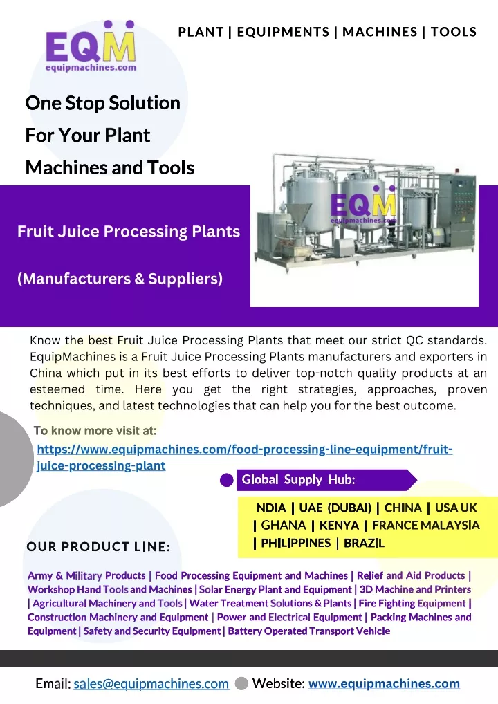 fruit juice processing plants