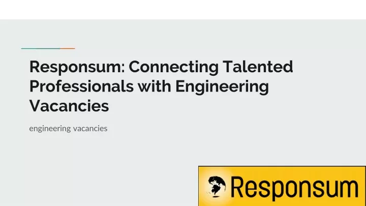 responsum connecting talented professionals with engineering vacancies