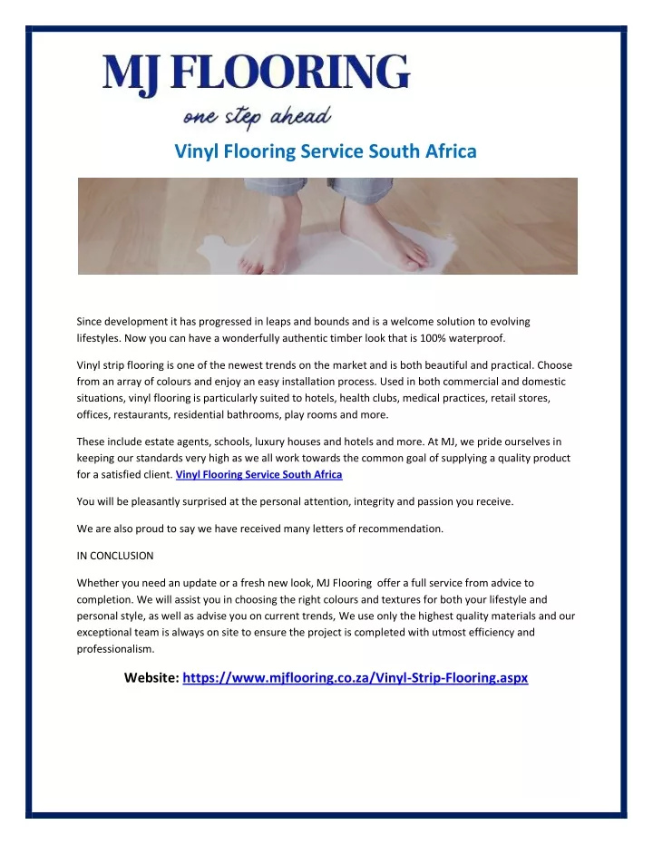 vinyl flooring service south africa