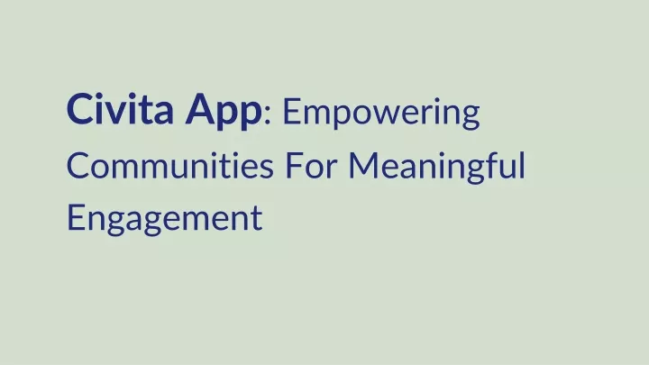 civita app empowering communities for meaningful