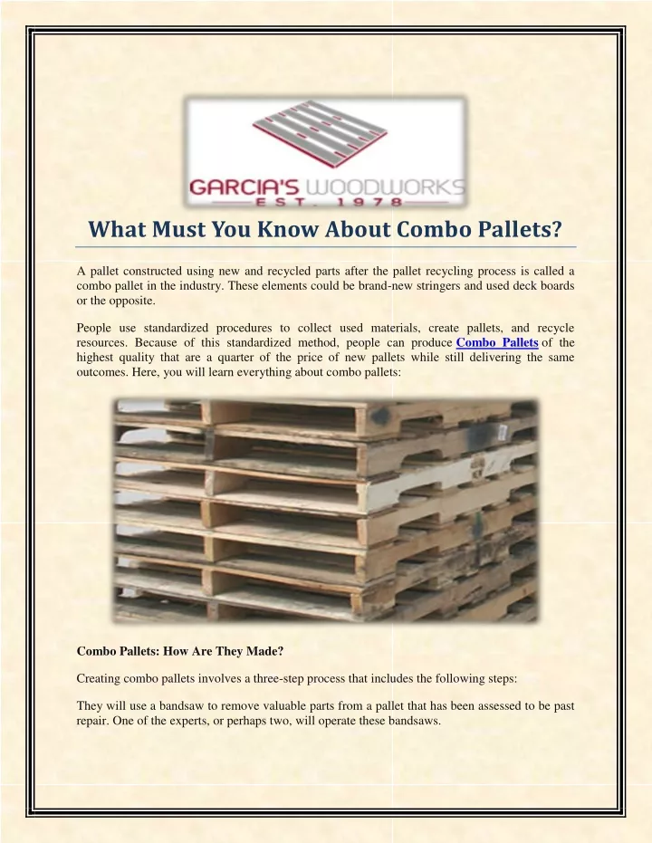 what must you know about combo pallets