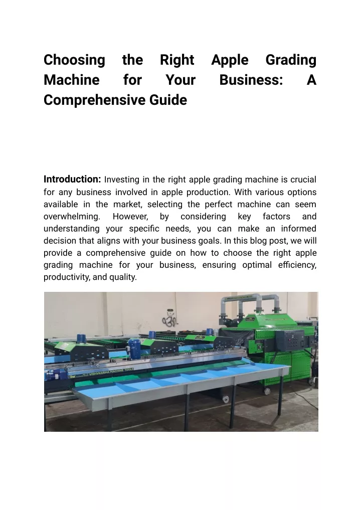 choosing machine comprehensive guide